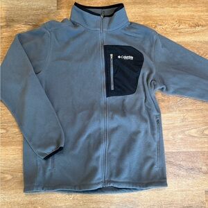 Columbia Titanium Fleece Jacket Gray Full Zip Hiking Outdoor Trail Men’s Large